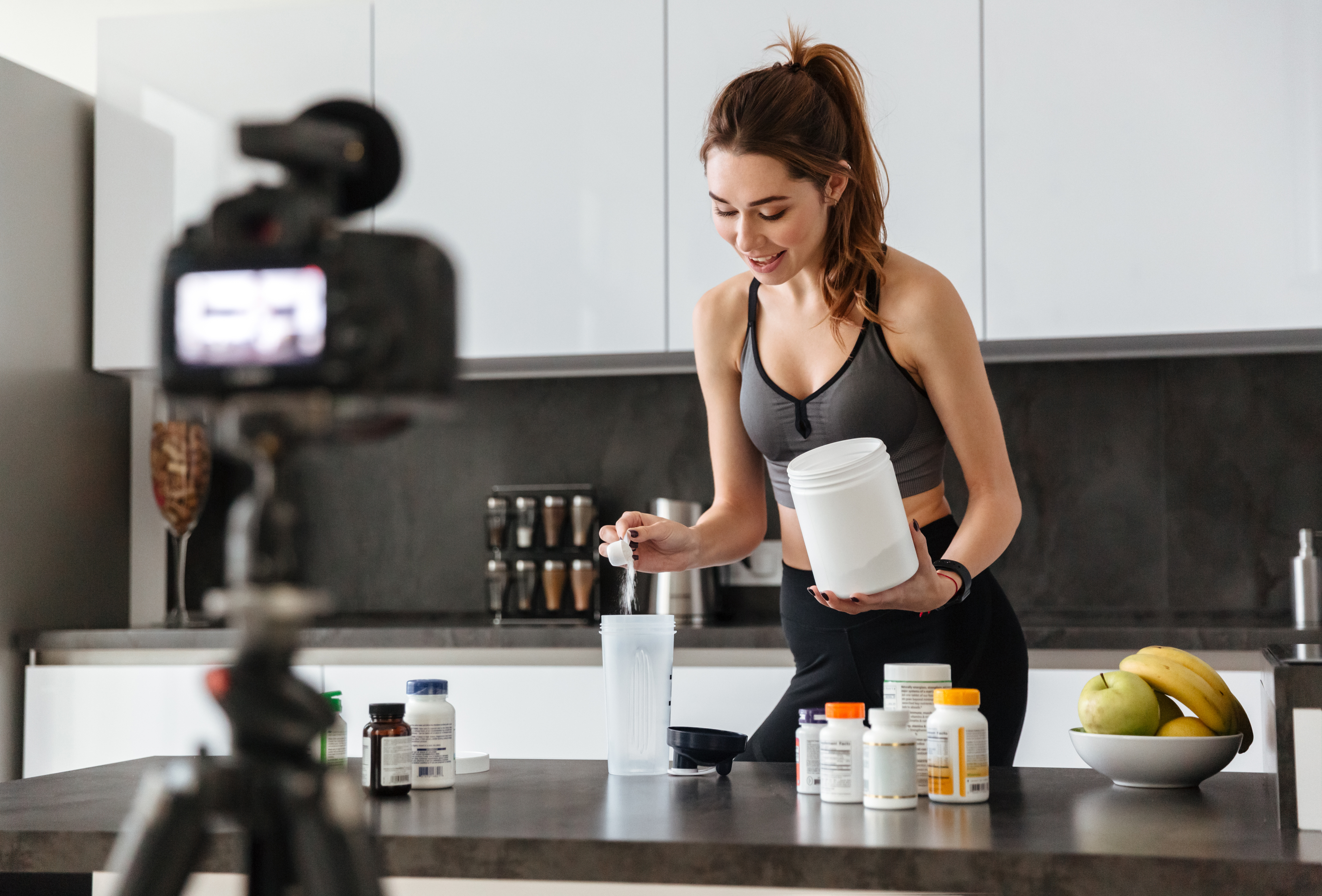 Fit,Healthy,Young,Girl,Recording,Her,Video,Blog,Episode,About Fit,Healthy,Young,Girl,Recording,Her,Video,Blog,Episode,About